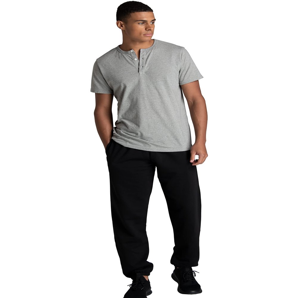 Fruit of the Loom Men's Crafted Comfort Fleece Sweatshirts, Hoodies, & Sweatpants, Super Soft Cotton Blend, Sweatpants - Black, Medium