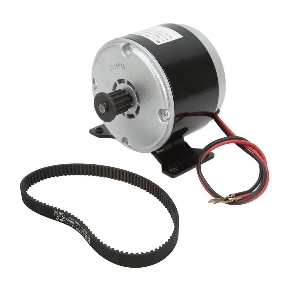 RiToEasysports 24V 300W Electric Scooter Brushed Motor, High Speed Brushed Motor with Rubber 535 Synchronous Belt for Electric Scooter Modification Accessories