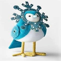 Featherly Friends - Wondershop Fabric Bird: Yellow Feet: Blue Snowflake Headpiece: Fractal