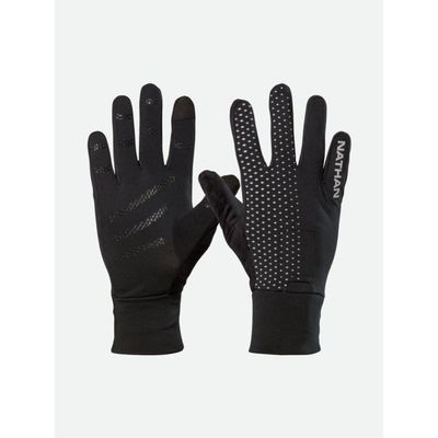 Nathan, HyperNight Reflective Glove, Black/Geo Print, Small
