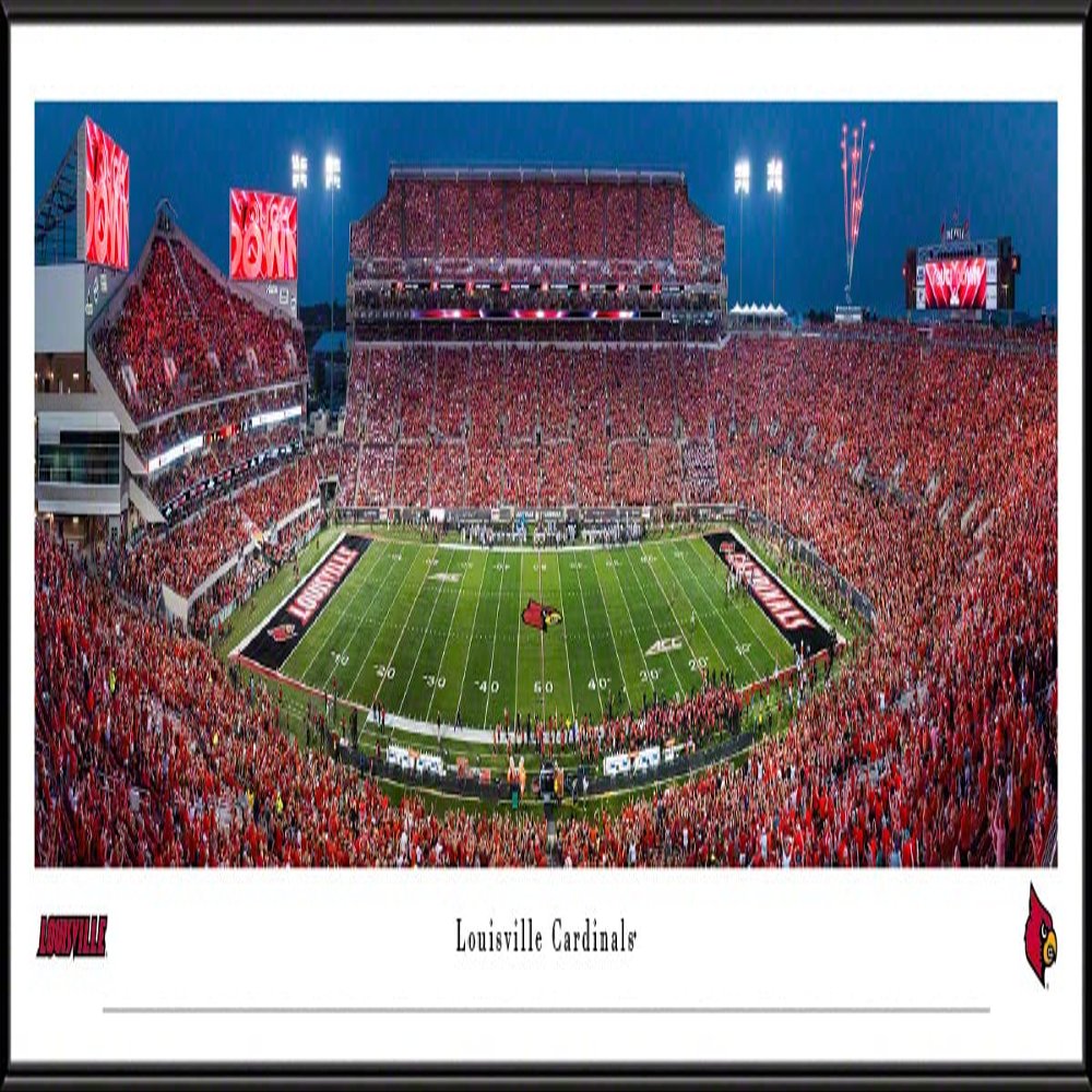 Louisville Cardinals Football - 40.25x13.75-inch Standard Framed Print by Blakeway Panoramas