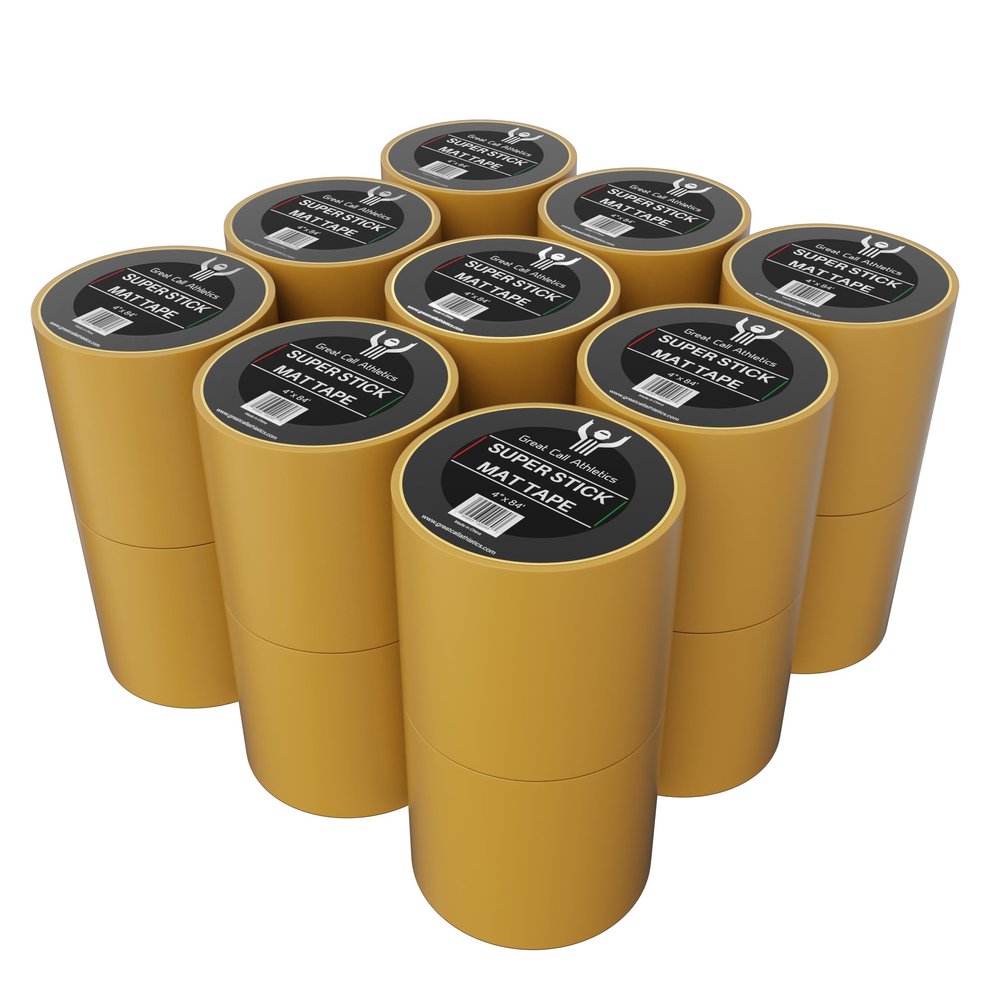 Great Call Athletics | 1 Case of 18 Rolls | Professional Super Stick Wrestling Mat Tape | 4" x 84' | Wrestling Gymnastics MMA Floor Clear Reusable (5 Case)