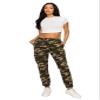 Double Denim January 5th High Waist Cargo Pants for Women  Baggy Stretchy Fleece Lined Casual Sweatpants with 6 Pockets Camo view 3
