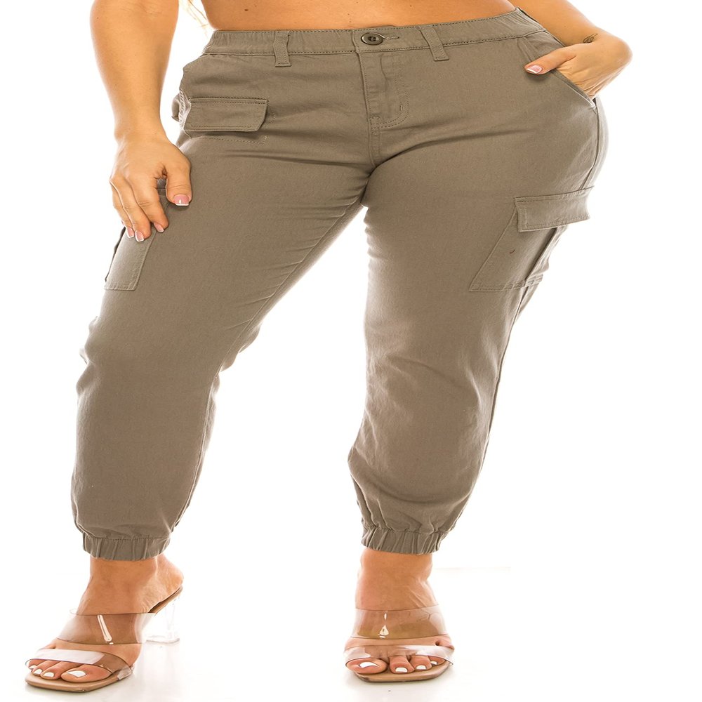 Double Denim January 5th High Waisted Cargo Joggers Pants for Women  Baggy Fleece-Lined Casual Sweatpants with Pockets Streetwear SCP-2049 Sage S