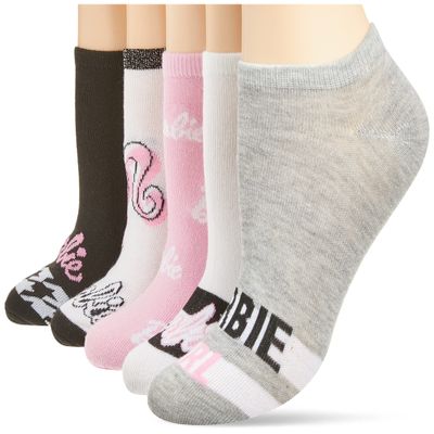 Barbie Women's Classic 5 Pack No Show Ankle Socks