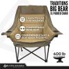 Black Sierra Deluxe Padded Camping Chair for Sports & Outdoors, Oversize XL Outdoor Folding Chair Supports 400 lbs, Heavy Duty Seat w/Dual Cup Holders/Carry Bag Perfect for RV, Tailgating, Glamping view 4