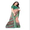 IMTRA FASHION Women's Printed Indian Saree Linen Zari Work Sari with Blouse Green (MAUSMI GREEN) view 3
