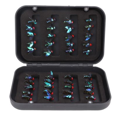 RiToEasysports Fly Fishing Lures Kit, 40pcs High Carbon Steel Hook with Wool, PVC Dry Wet Lures Bait for Trout Bass Steelhead Fish