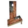 Cornhole Board Set: Worn American Flag Custom Cornhole Boards Game Set. Perfect for Backyard, Beach, Park, Tailgates., White view 1