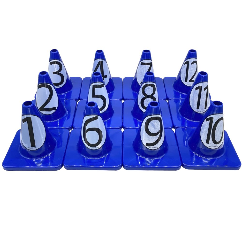 LVL10 Pro Training Cones - 6" Soccer Training Cones for Sports - for Basketball, Football, Basketball and Agility Drills - Soccer Field Markers That Won't Crack, Slide or Fly