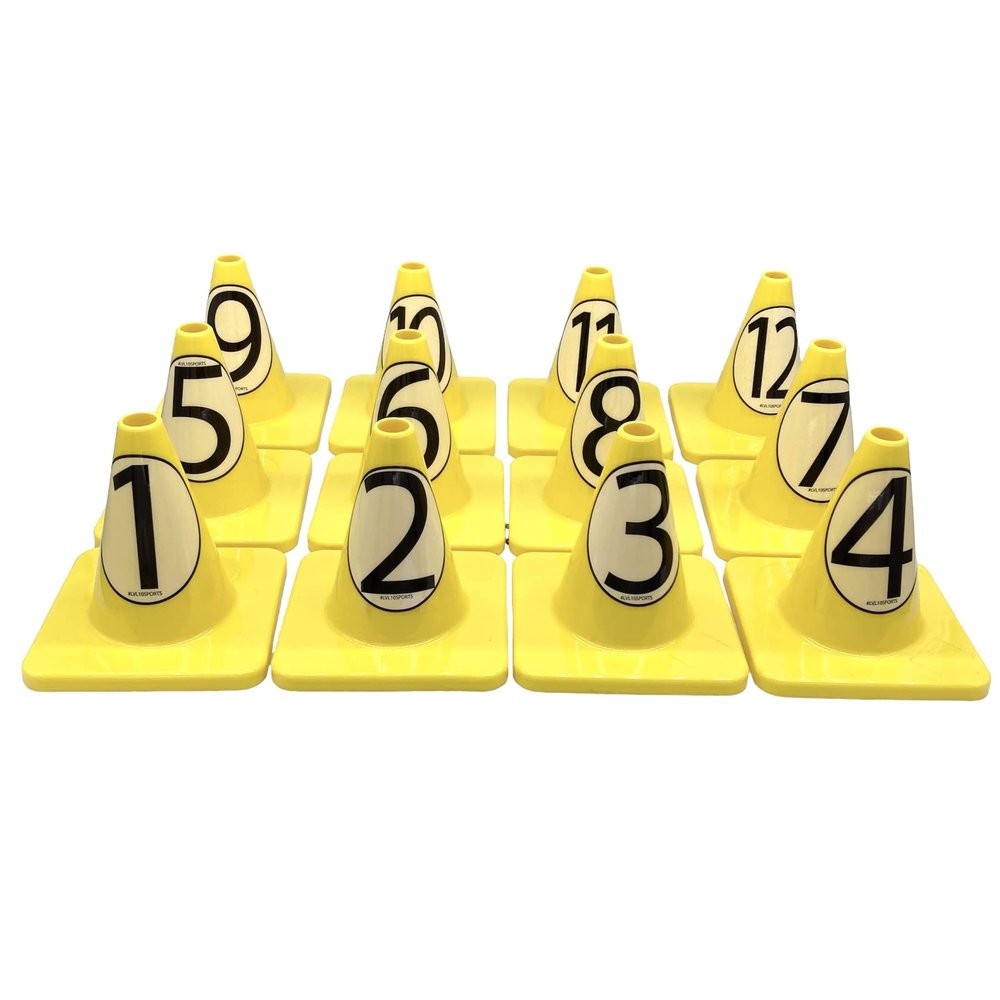 LVL10 Pro Training Cones - 6" Soccer Training Cones for Sports - for Basketball, Football, Basketball and Agility Drills - Soccer Field Markers That Won't Crack, Slide or Fly