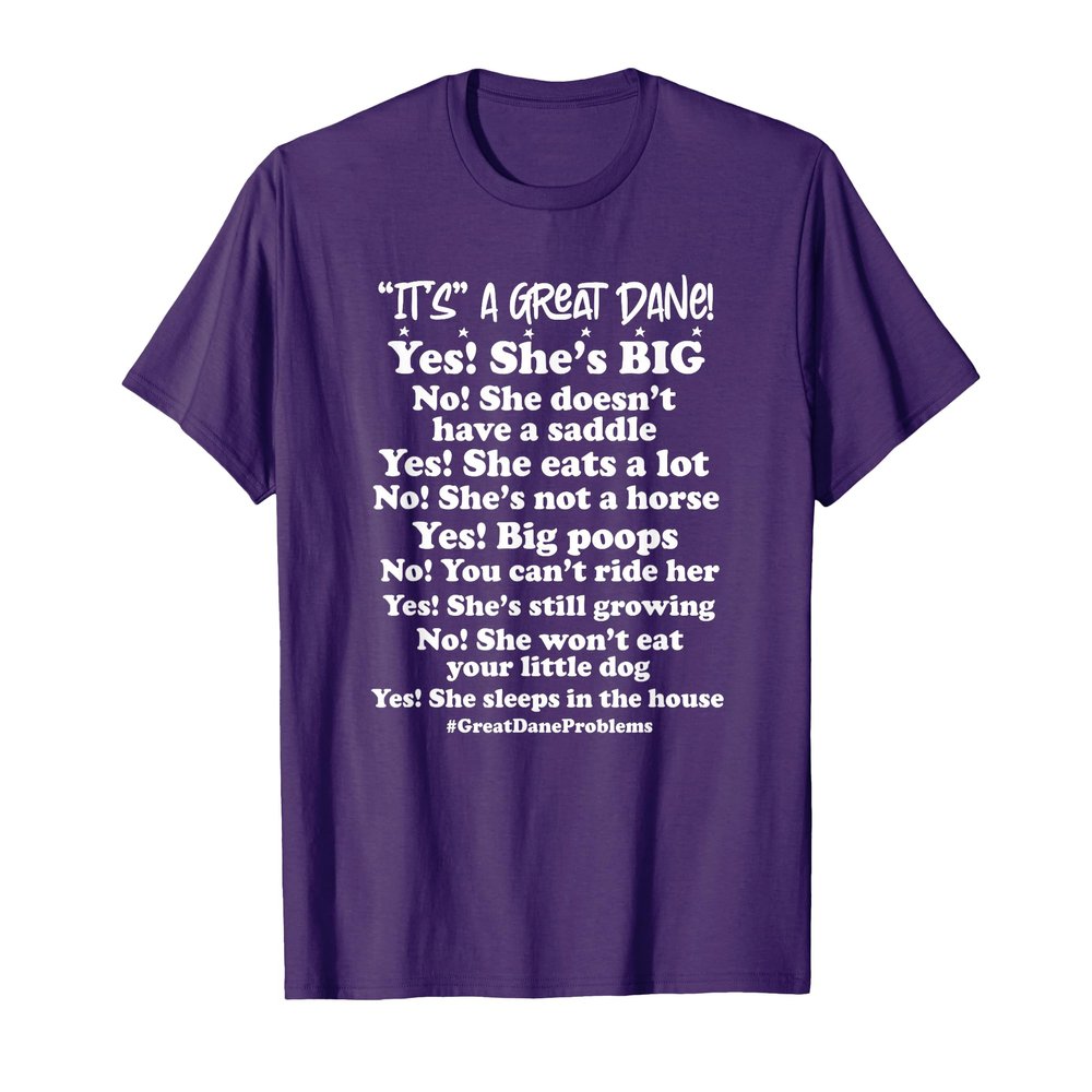 Great Dane 101 Common Questions No Saddle Not a Horse T-Shirt