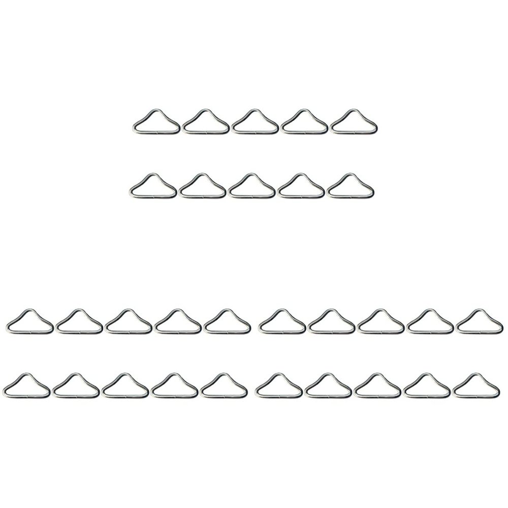 BESPORTBLE 90pcs Metal Clasp Buckles Jumping Stainless Steel Buckle, Mesh Ring Age, Trampoline, Straps, Bungee Parts Replacement V- Round Webbing Silvery V-Rings Accessories Loop for Rings
