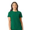 WonderWink Women's Mandarin Collar Tuck-in Scrub Top, Hunter, 3X view 1