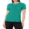 WonderWink Women's Mandarin Collar Tuck-in Scrub Top, Hunter, 3X view 2