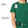 WonderWink Women's Mandarin Collar Tuck-in Scrub Top, Hunter, 3X view 4