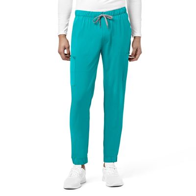 WonderWink Mens Renew Jogger Medical Scrubs Pants, Teal Blue, Small US