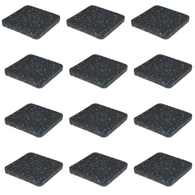 BestXD Treadmill Mat Pads - 12 PCS Bulk Pack High Density Rubber Squares for Multiple Exercise Equipment - Anti-Vibration Noise Dampening Pads for Rower, Stationary Bike, Weight Bench