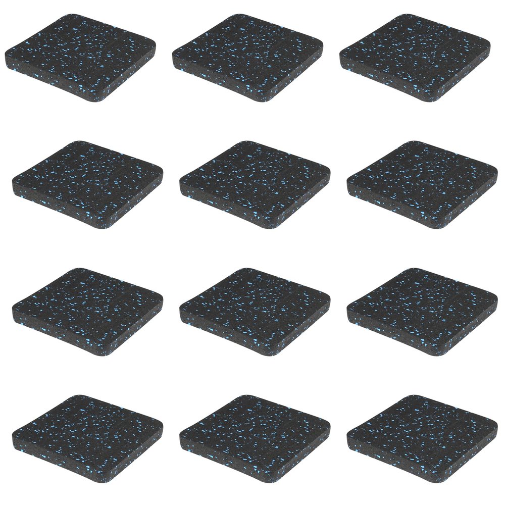 BestXD Treadmill Mat Pads - 12 PCS Bulk Pack High Density Rubber Squares for Multiple Exercise Equipment - Anti-Vibration Noise Dampening Pads for Rower, Stationary Bike, Weight Bench