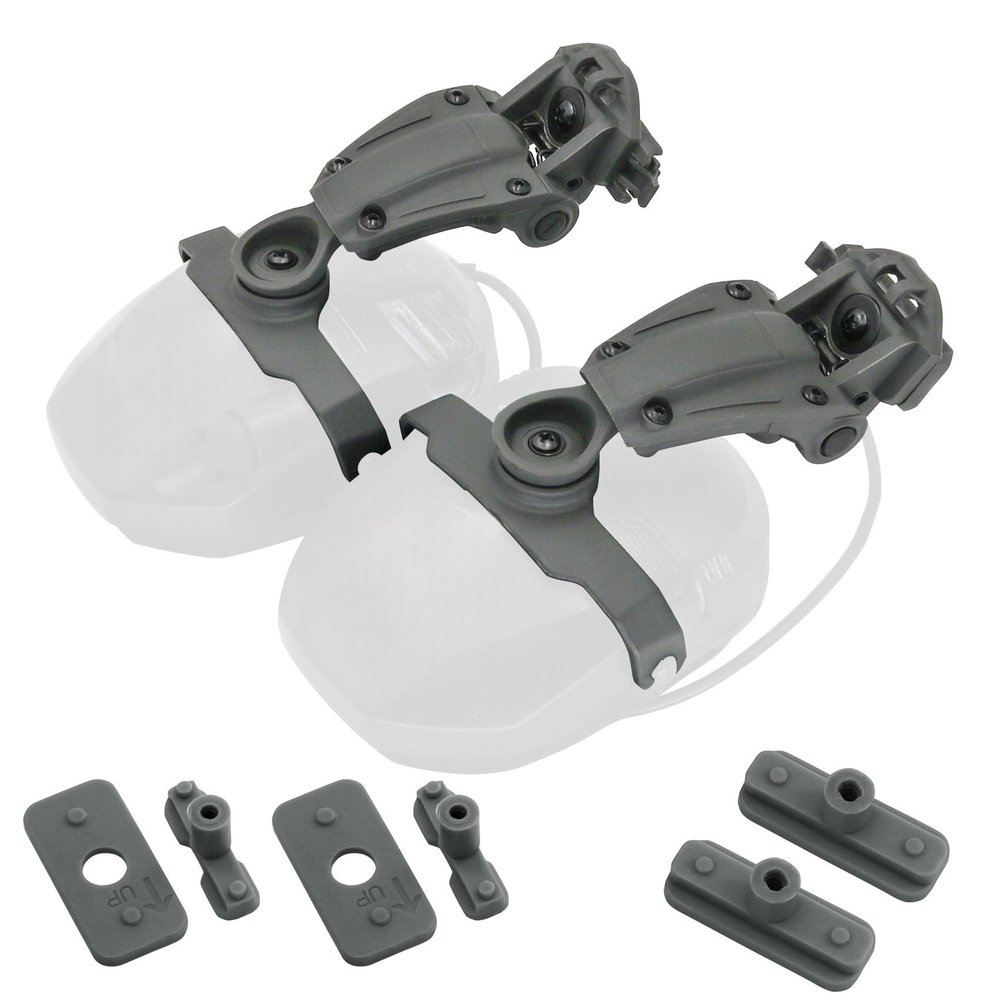 HEARFALCOM Tactical Helmet ARC Rail Adapter Accessories Compatible with Walker's Earmuffs (Walkers Razor,Walkers Razor Digital) (Gray)