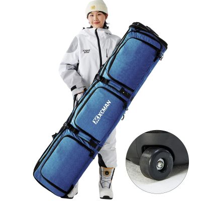 XCMAN Padded Snowboard Bag Adjustable Length 63-75In Padded Bag for Air Travel (Navy Blue)