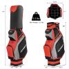 Tangkula 11" Golf Cart Bag with 14 Way Top Dividers, Lightweight & Portable Golf Club Cart Bag with 7 Zippered Pockets, Rain Hood, Shoulder Strap, Umbrella Holder view 4