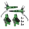 JFOYH Upgraded E4 MTB 4 Pistons Hydraulic Disc Brake Set with Cooling Metal Pads for Mountain Bike(Pre-Bled, Front and Rear) - Green view 1