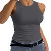Afibi Women Tank Tops Summer Sleeveless Basic Cami Shirt Slim Knit Ribbed Racerback Blouses (XX-Large, Grey) view 2