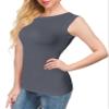 Afibi Women Tank Tops Summer Sleeveless Basic Cami Shirt Slim Knit Ribbed Racerback Blouses (XX-Large, Grey) view 4
