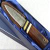 New Genuine Damascus Steel Bespoke Full Tang Kiln Dried Ironwood Handle Sheffield Sgian Dubh with Leather Sheath Boxed view 2