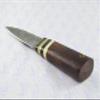 New Genuine Damascus Steel Bespoke Full Tang Kiln Dried Ironwood Handle Sheffield Sgian Dubh with Leather Sheath Boxed view 3
