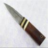 New Genuine Damascus Steel Bespoke Full Tang Kiln Dried Ironwood Handle Sheffield Sgian Dubh with Leather Sheath Boxed view 4