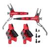 JFOYH Upgraded E4 MTB 4 Pistons Hydraulic Disc Brake Set with Cooling Metal Pads for Mountain Bike(Pre-Bled, Front and Rear) - Red view 1