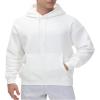 THE GYM PEOPLE Men's Fleece Pullover Hoodie Loose Fit Ultra Soft Hooded Sweatshirt With Pockets White view 2