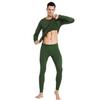 PISIQI Thermal Underwear Men Ultra-Soft Long Johns Set with Fleece Lined Base Layer Winter Skiing Warm Top & Bottom Green view 2