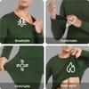 PISIQI Thermal Underwear Men Ultra-Soft Long Johns Set with Fleece Lined Base Layer Winter Skiing Warm Top & Bottom Green view 4