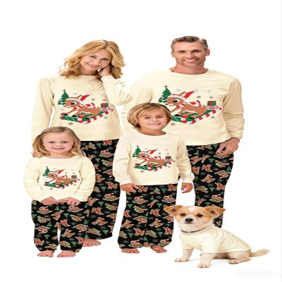 Awoscut Christmas Family Matching Pajamas Christmas Pjs Holiday Nightwear Sleepwear Sets Long Sleeve Pjs(Style-630, Dog, S)