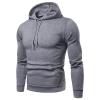 Maiyifu-GJ Men's Casual Solid Pullover Hoodies Long Sleeves Gym Hooded Sweatshirt Lightweight Drawstring Athletic Hoodie (Grey,XX-Large) view 1