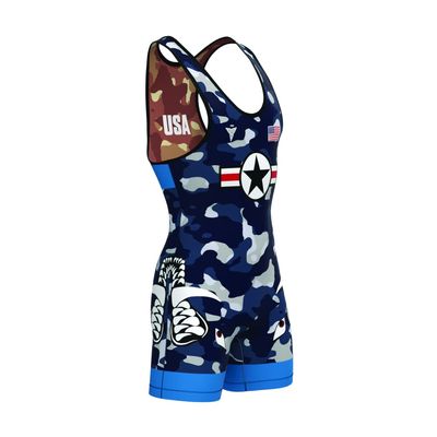 TRI-TITANS Dog Fight Reversible Wrestling Singlet (Youth M)