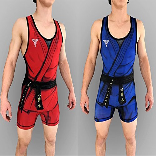 TRI-TITANS Akuma Street Fighter Reversible Sublimated Wrestling Singlet (Adult 2XL: 200lbs-240lbs)