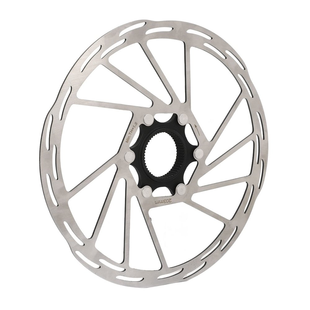 Disc Brake Rotor, 203mm Disc Brake Rotor with Center Lock Adapter, Disc Brake Conversion Accessories Parts for Road Mountain for Disc Brake Hub with Center Lock