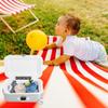 FILFEEL Baby Suitcase Toy, Childs Mini Luggage Box, Cute Plastic Rolling Suitcase Silver view 2