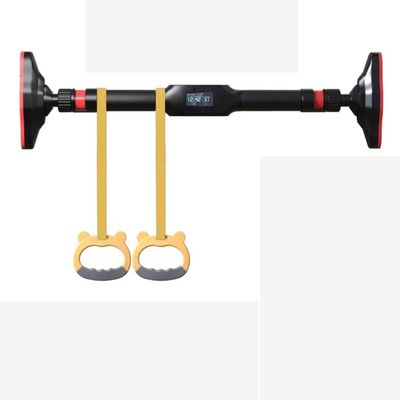 BCPPO Chin Up Bar Portable Pull Up Bars, Door Frame Corridor Wall Hanging Strength Training Horizontal Bar, with Counter and Kids Rings (Color : Black, Size : 79-105CM)