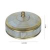HANDTECHINDIA Decorative Jewelry Trinket Box Unique Gift For Home Dcor Antique Metal Case with Mother of Pearl Sindoor Box/Coin Box (Single) view 3