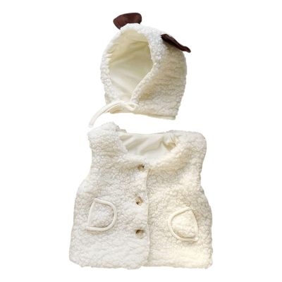 Infant Newborn Baby Boys Girls Sleeveless Lamb Vest Coat Outer Outwear Cardigan New Born Girl (White, 12-18 Months)