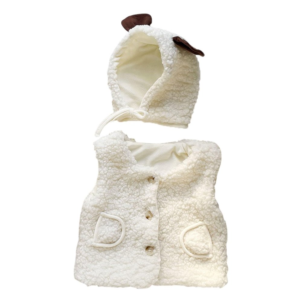 Infant Newborn Baby Boys Girls Sleeveless Lamb Vest Coat Outer Outwear Cardigan New Born Girl (White, 12-18 Months)