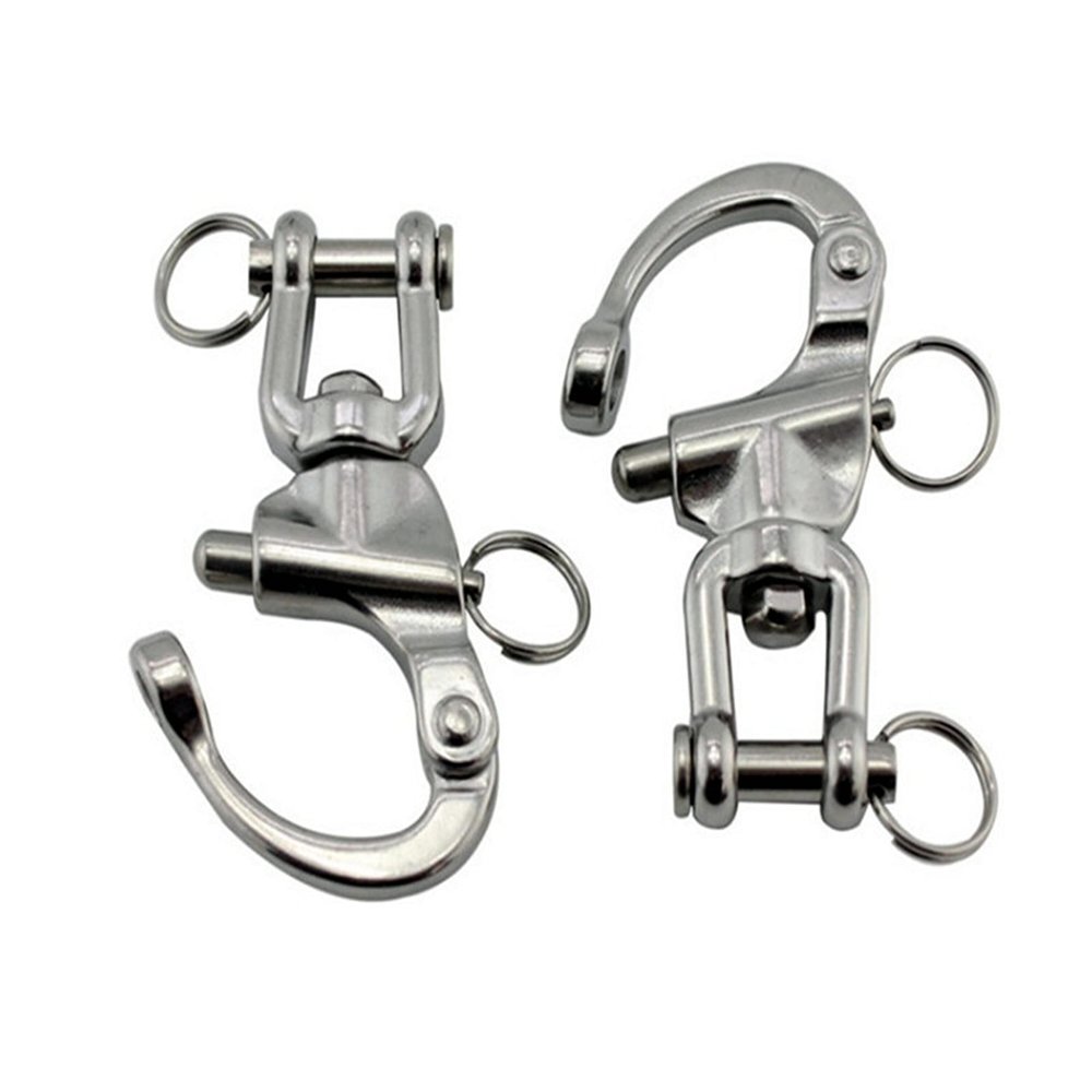 2Pcs Marine Swivel Snap Shackle 316 Stainless Steel Quick Release Diving Clips Swivel Snap Hook for Sailboat Spinnaker Halyard Yacht (Length:128mm)