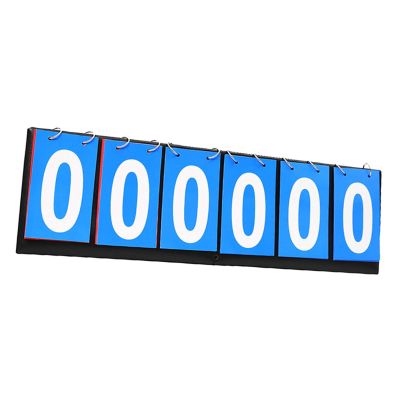 Colaxi 6 Digits Table Scoreboard Portable Scoring Flip Score Board for Basketball Tennis Sports Baseball Soccer, Blue