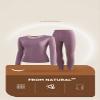 Legou Women's Clothing Alpaca Wool Round Neck Plus Velvet Thick Thermal Underwear Set Purple 3XL view 2