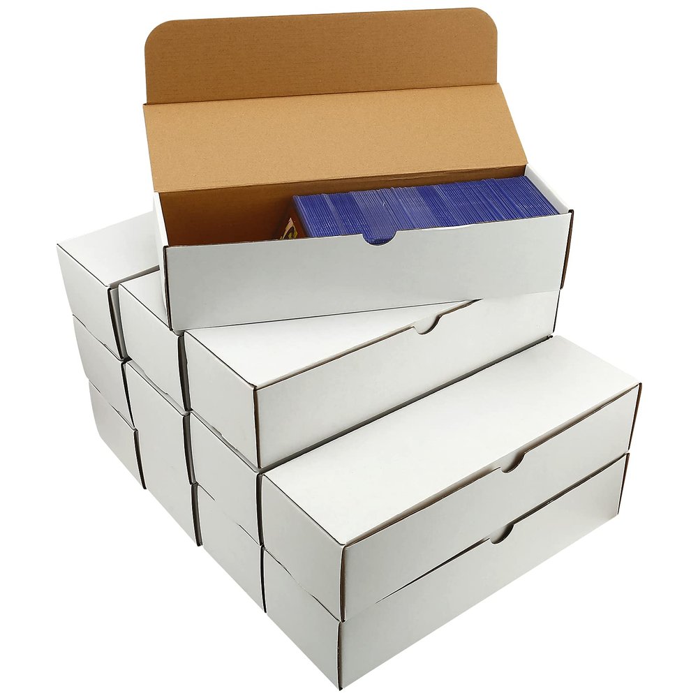 Trading Card Storage Box,12-Pack-9600 Count Corrugated Cardboard Card Box With Mtg/Magic/TCG Storage and Collection,Labels For Card Storage Box